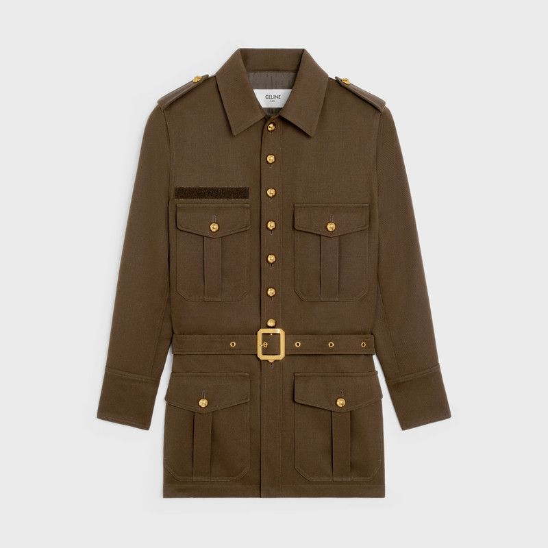 Celine o1w1db10526 2W8910 Saharienne Jacket in Brown Size S / US 4 / IT 40 - 1 Thumbnail