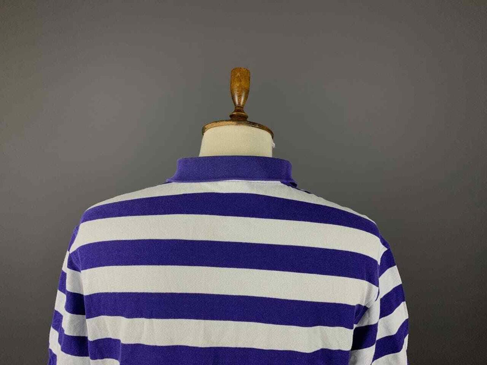 Lacoste Men Lacoste 5191L Blue White Stripe Shirt Size 6 / L - XL Size US M / EU 48-50 / 2 - 9 Thumbnail