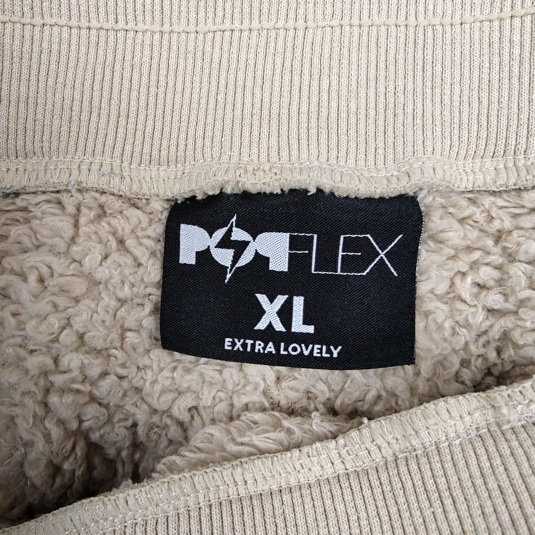 Vintage Popflex Womens XL Beige Fleece Sweat Lounge Shorts Drawstring Pockets Size 40" / US 18 - 3 Thumbnail