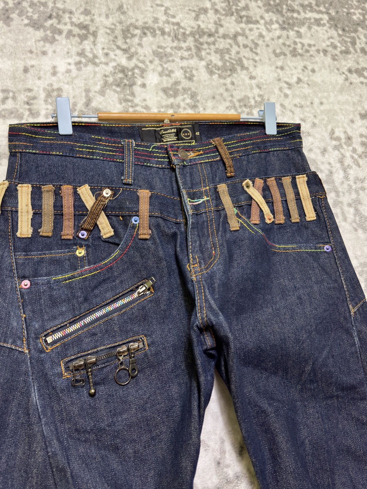 If Six Was Nine Japanese Archive BreathMINt Double Waist Punk Denim Pants Size US 31 - 7 Thumbnail