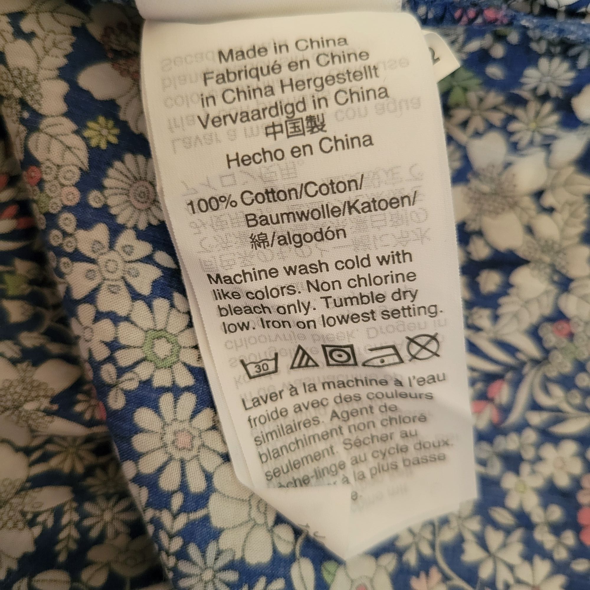 J.Crew J Crew Liberty Fabric Floral Blouse XS Long Sleeve Shirt Blu Size XS / US 0-2 / IT 36-38 - 7 Thumbnail