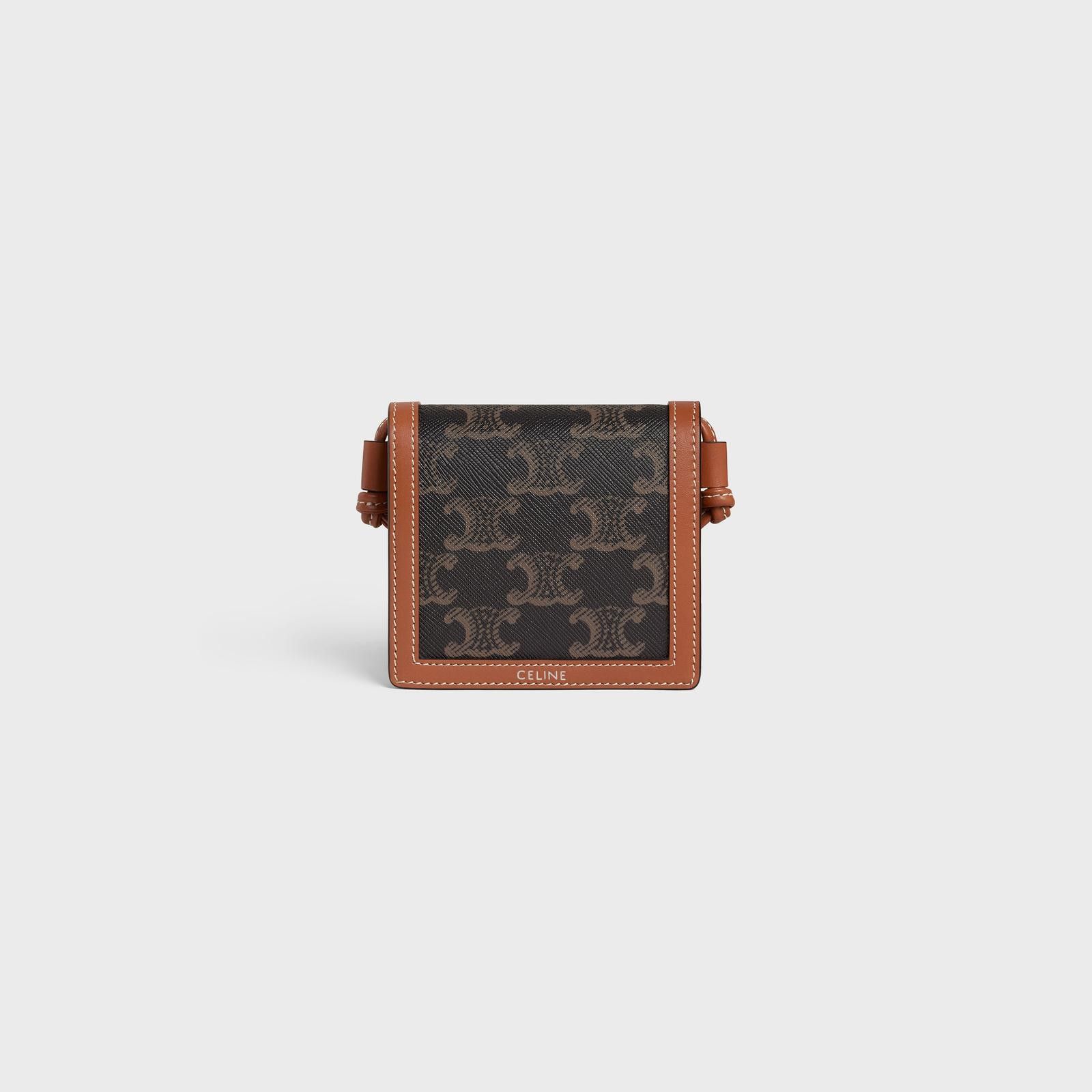 Celine o1bcso1str1124 Size: OS / Triomphe Nekclace Wallet in Brown Size ONE SIZE - 1 Thumbnail