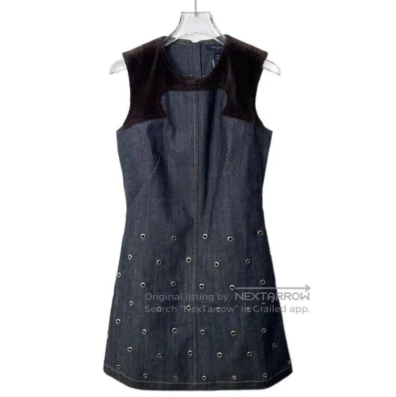 Louis Vuitton Louis Vuitton Gray Cotton Blend Dress . Size L / US 10 / IT 46 - 1 Thumbnail