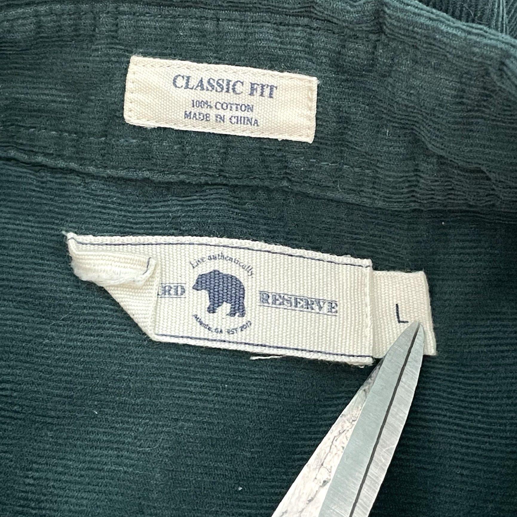 Vintage Onward reserve Shirt Men Large Corduroy Tailored Preppy Solid Green Casual Button-Up Size US L / EU 52-54 / 3 - 4 Thumbnail