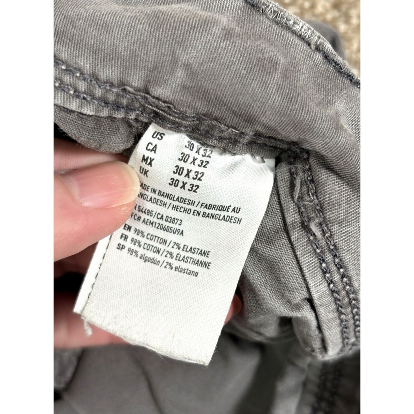 Vintage American Eagle Slim Fit Chino Pants Gray 30x30 30x32 Mens Regular Inseam 30 Cotton Spandex Extreme Flex Slim Harnessed Tag 30x32 Size US 30 / EU 46 - 4 Thumbnail