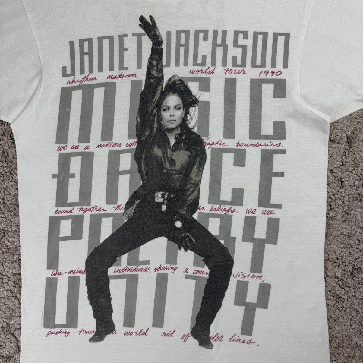 Band Tees Vintage 90s Janet Jackson Rhythm Nation Concert Tour T-shirt Size US L / EU 52-54 / 3 - 6 Thumbnail