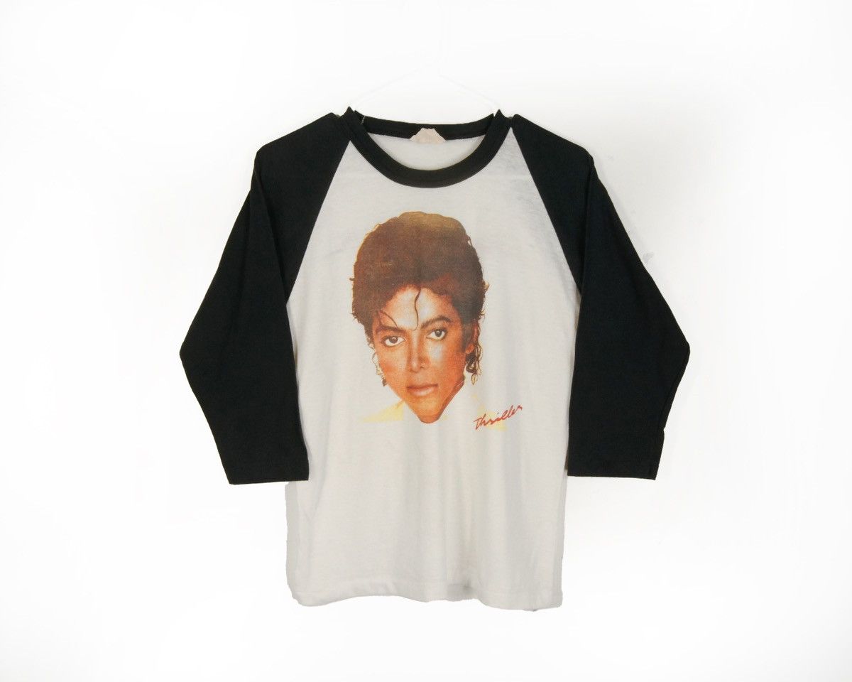 Vintage Vtg 80s Michael Jackson Thriller Raglan Long Sleeve Shirt Size US M / EU 48-50 / 2 - 1 Thumbnail