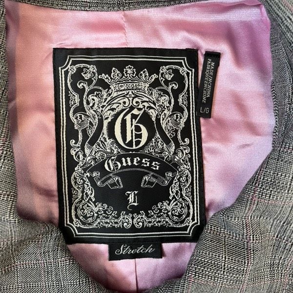 Guess Guess Y2K gray pink plaid fitted vintage blazer top Size L / US 10 / IT 46 - 7 Thumbnail