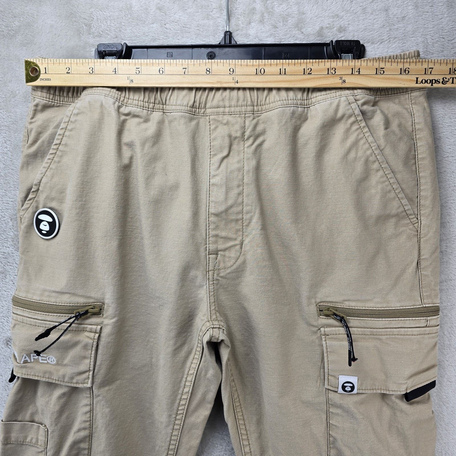 Aape AAPE by Bathing Ape Bape Jogger Cargo Pants Mens Large Beige Size US 34 / EU 50 - 12 Thumbnail