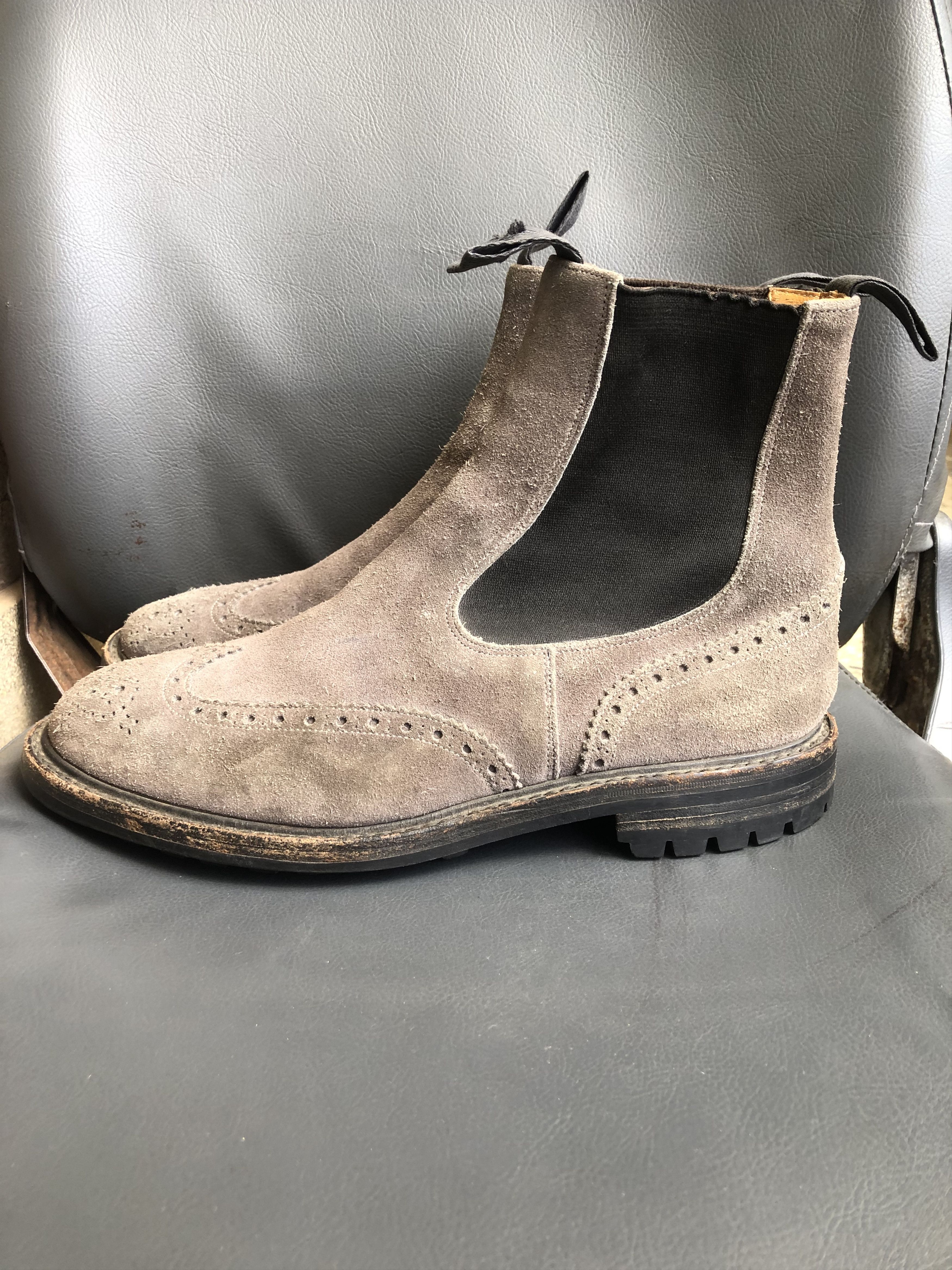 Tricker's Tricker’s Henry Grey Suede Men’s Chelsea Boot Size 9.5 Size US 10.5 / EU 43-44 - 6 Thumbnail