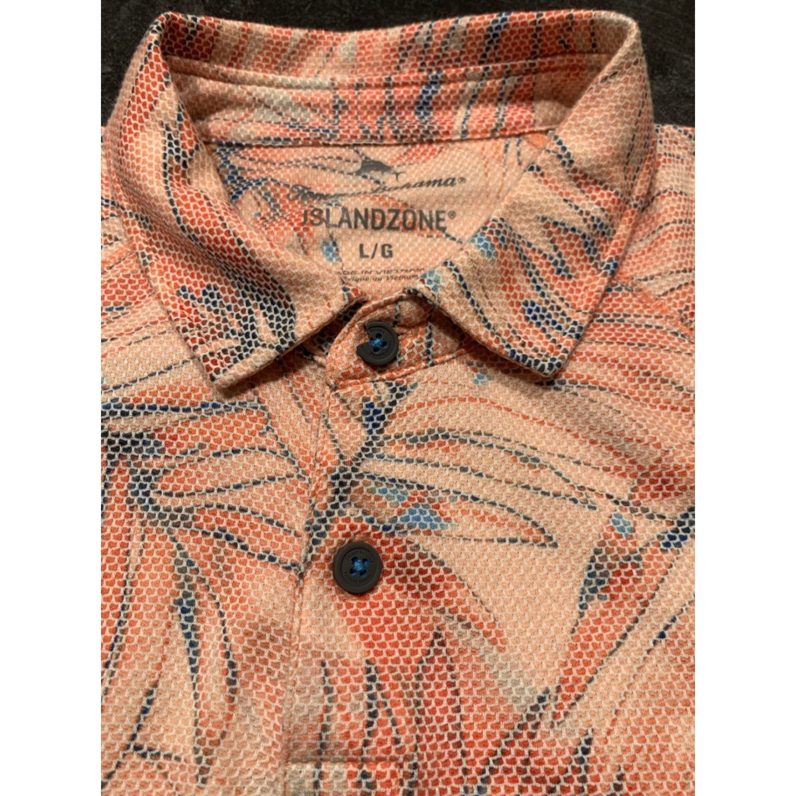 Tommy Bahama Tommy Bahama Island Zone Palm Printed Polo Shirt Large Sunset Floral Short Sleeve Mens Size US L / EU 52-54 / 3 - 7 Thumbnail