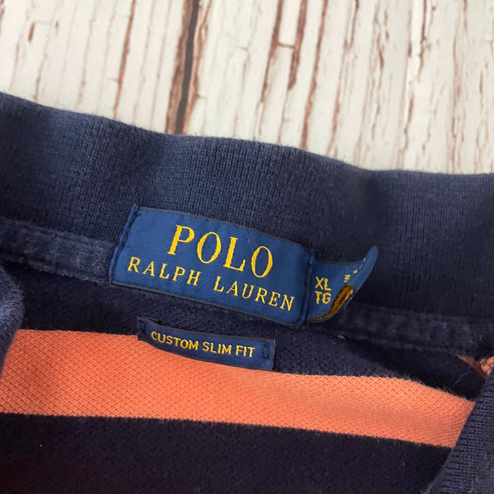 Polo Ralph Lauren Polo Ralph Lauren Short Sleeve Polo Shirt Mens XL Orange Striped Slim Fit Button-Up Size US XL / EU 56 / 4 - 2 Thumbnail