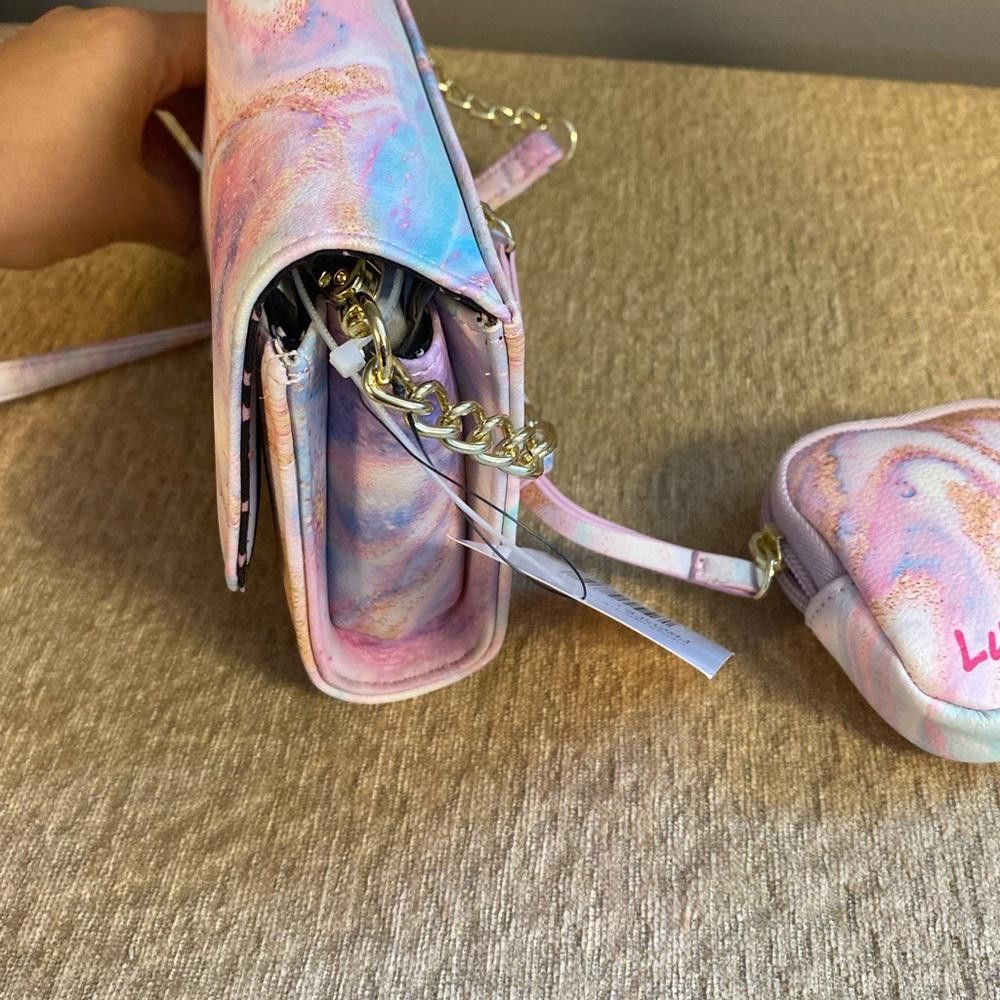 Designer Luv Betsey Multi Pink Foley Crossbody Ear Bud Case Handbags Size ONE SIZE - 3 Thumbnail
