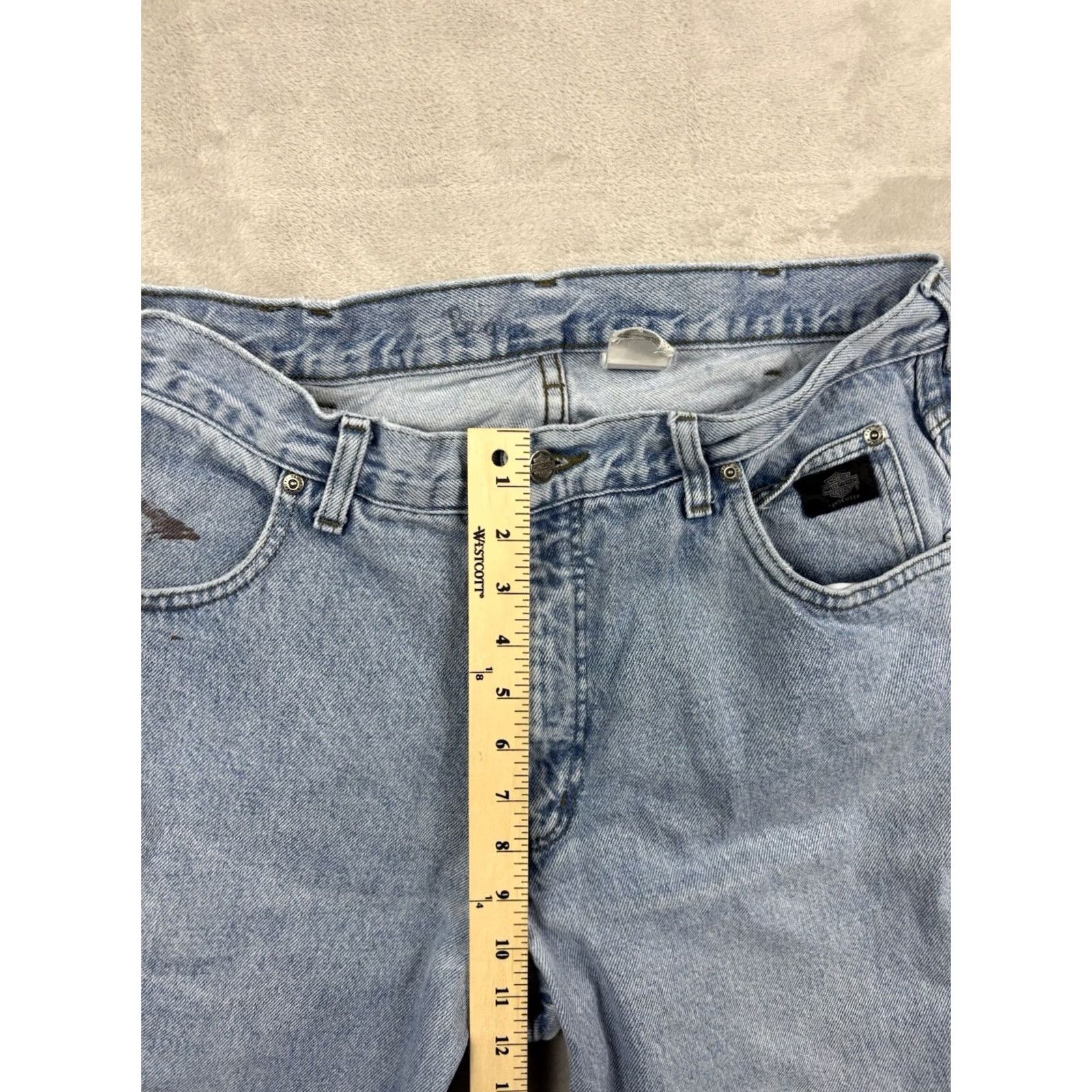 Harley Davidson Harley-Davidson Jeans Mens Relaxed Fit Straight Leg Light Wash Denim Size 36x32 Jeans Regular 5-Pocket Design Blue Motorcycle Biker Mens Size US 36 / EU 52 - 6 Thumbnail