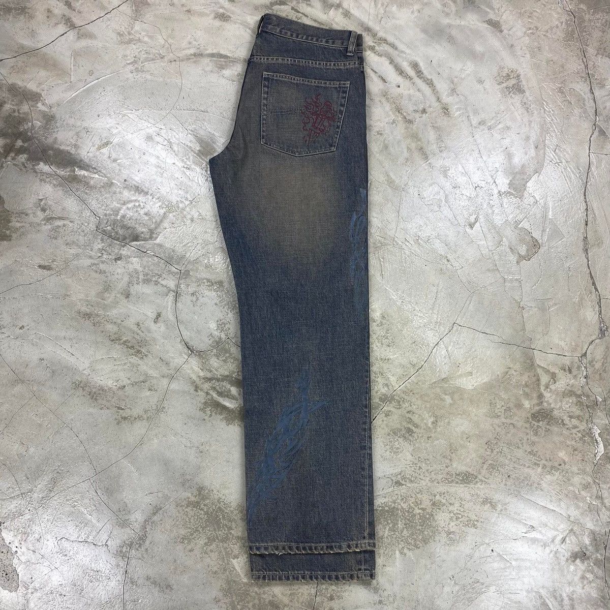 Armani Exchange Tattoo Print Denim Pants Size US 32 / EU 48 - 7 Thumbnail