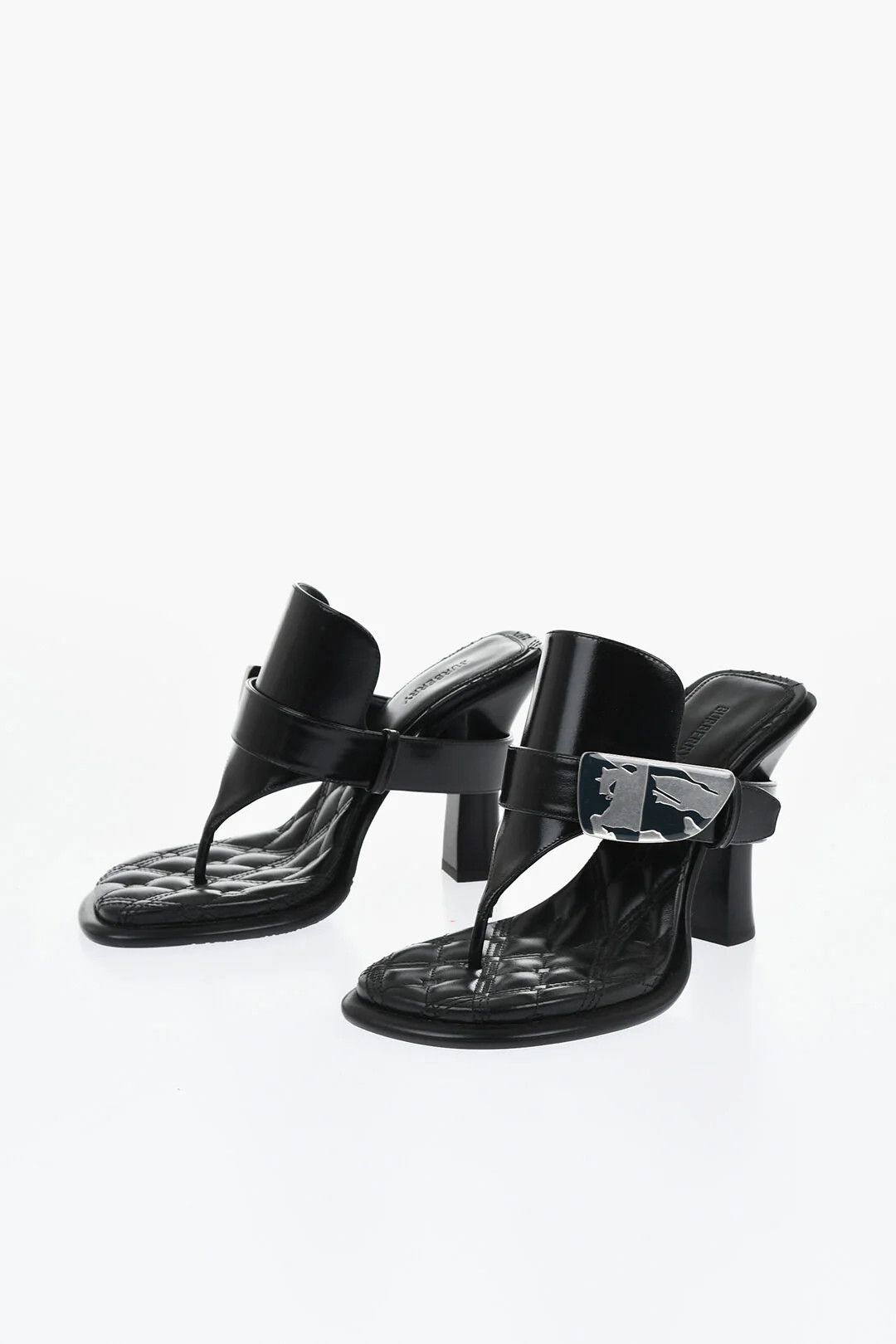 Burberry og1mm0426 Brushed Leather Thong Mules in Black Size US 6 / IT 36 - 3 Thumbnail