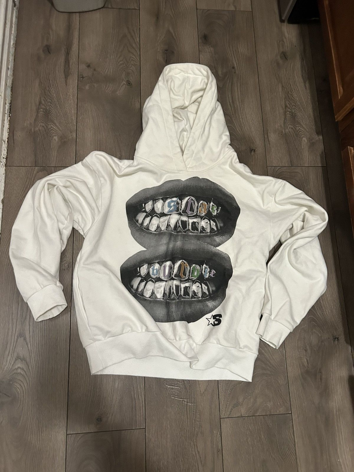Designer Star Burbie teeth hoodie white Size US M / EU 48-50 / 2 - 2 Thumbnail