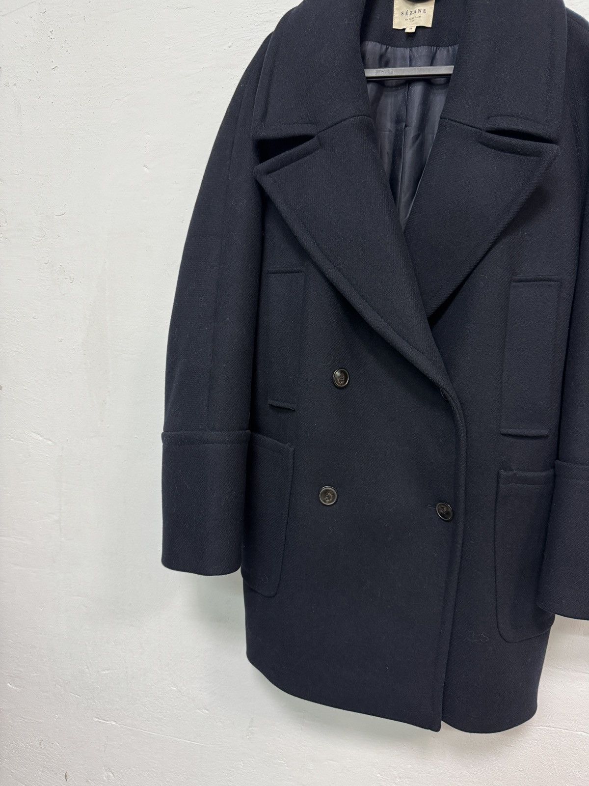 Sezane Sezane Paris Wool Coat Nawy Size M / US 6-8 / IT 42-44 - 4 Thumbnail