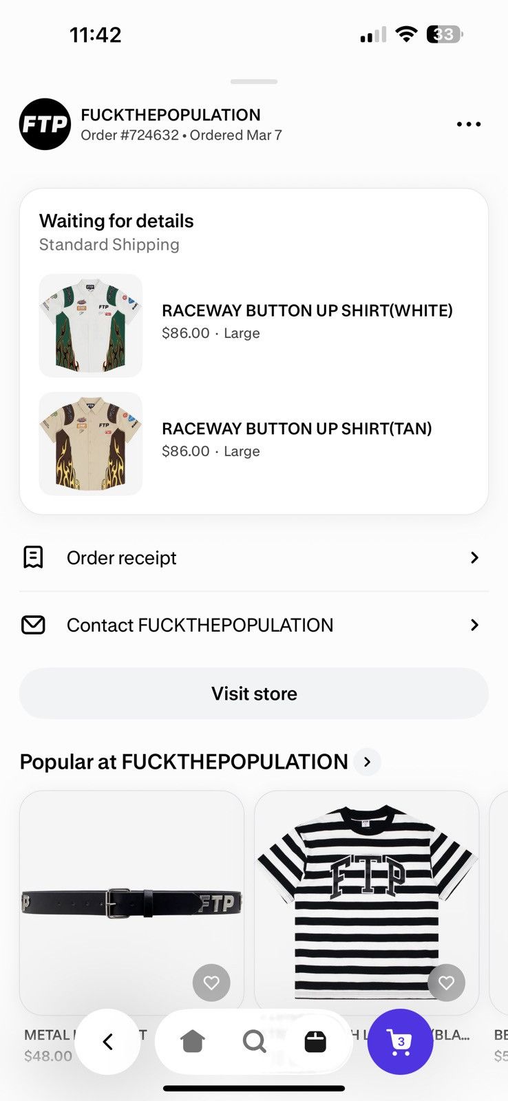 Fuck The Population Raceway button up shirt Size US L / EU 52-54 / 3 - 3 Thumbnail