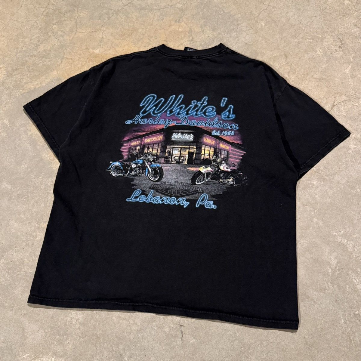 Harley Davidson Vtg 1990s Faded Harley Davidson Racing Biker Tee ERD Grunge Size US XL / EU 56 / 4 - 7 Thumbnail