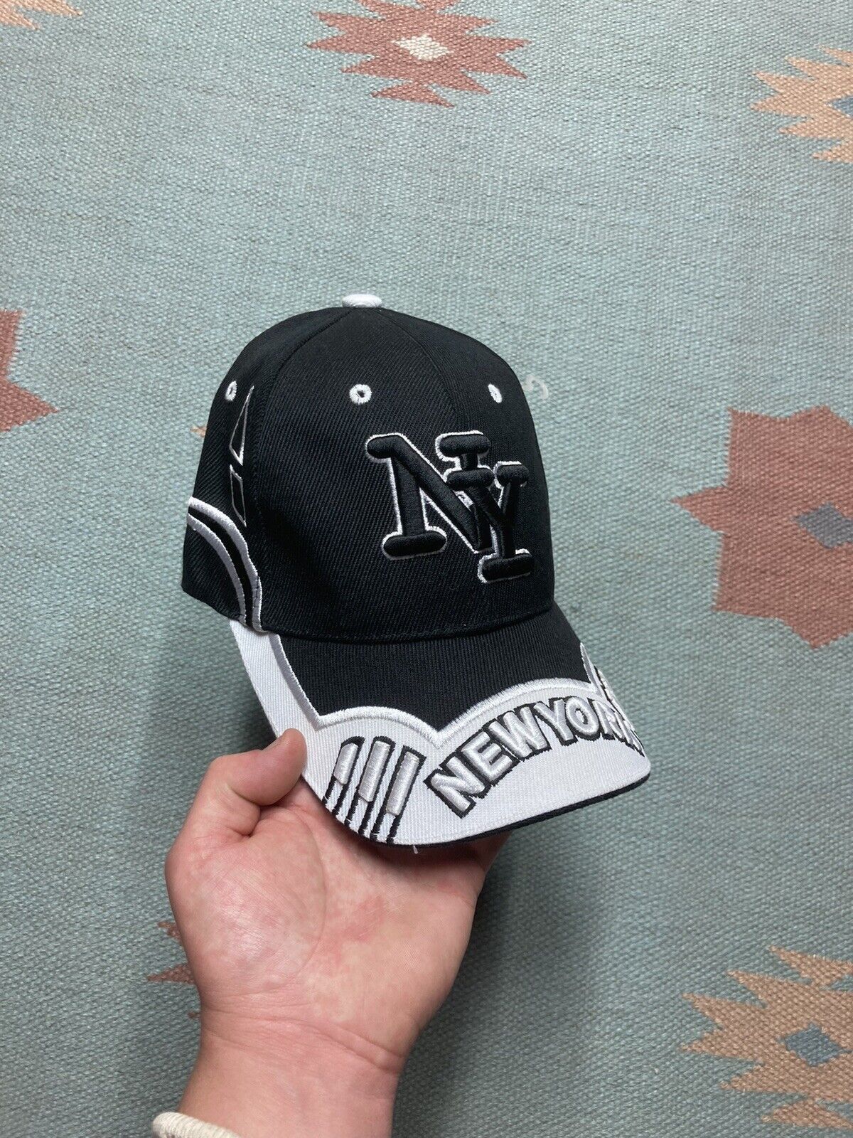 Vintage VTG y2k Strapback hat New York NY black goth hip hop NWOT Size ONE SIZE - 1 Thumbnail