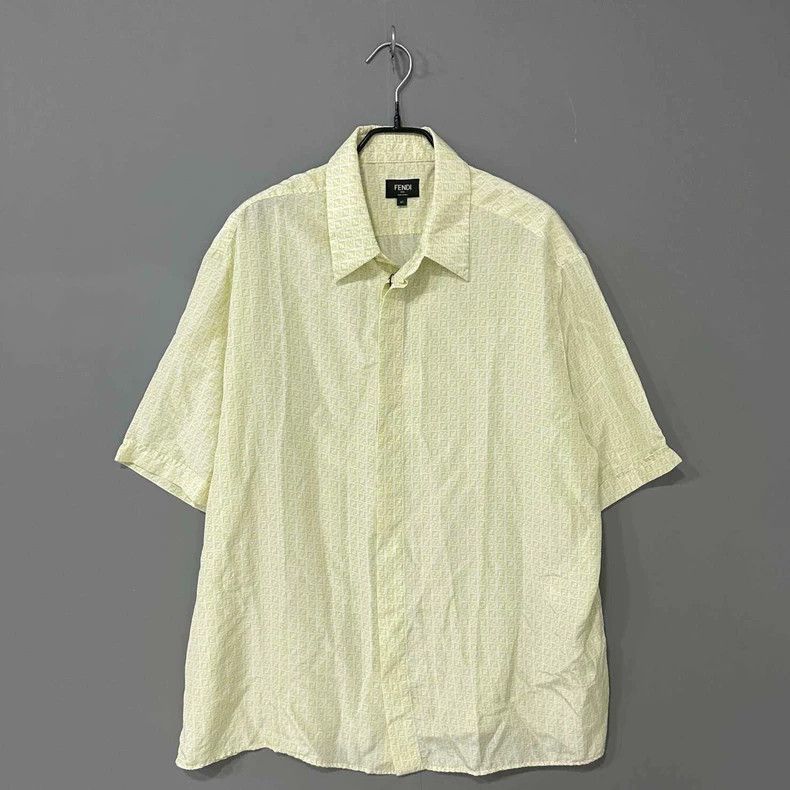 Fendi Fendi Light Green Logo Short Sleeve Shirt-yf Size US M / EU 48-50 / 2 - 1 Thumbnail