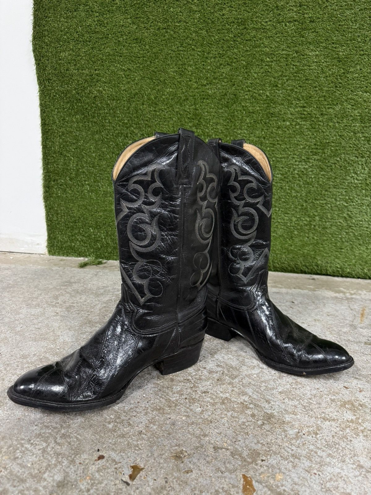Vintage Vintage Leather Trinity River Boot Cowboy Black Leather 13D Size US 13 / EU 46 - 3 Thumbnail