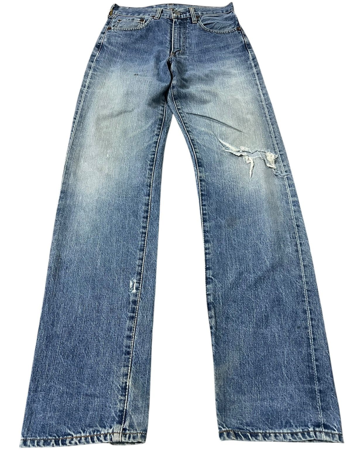 Levi's Vintage Levis 502 Big E Selvedge Faded Distressed Jean Size US 28 / EU 44 - 1 Thumbnail