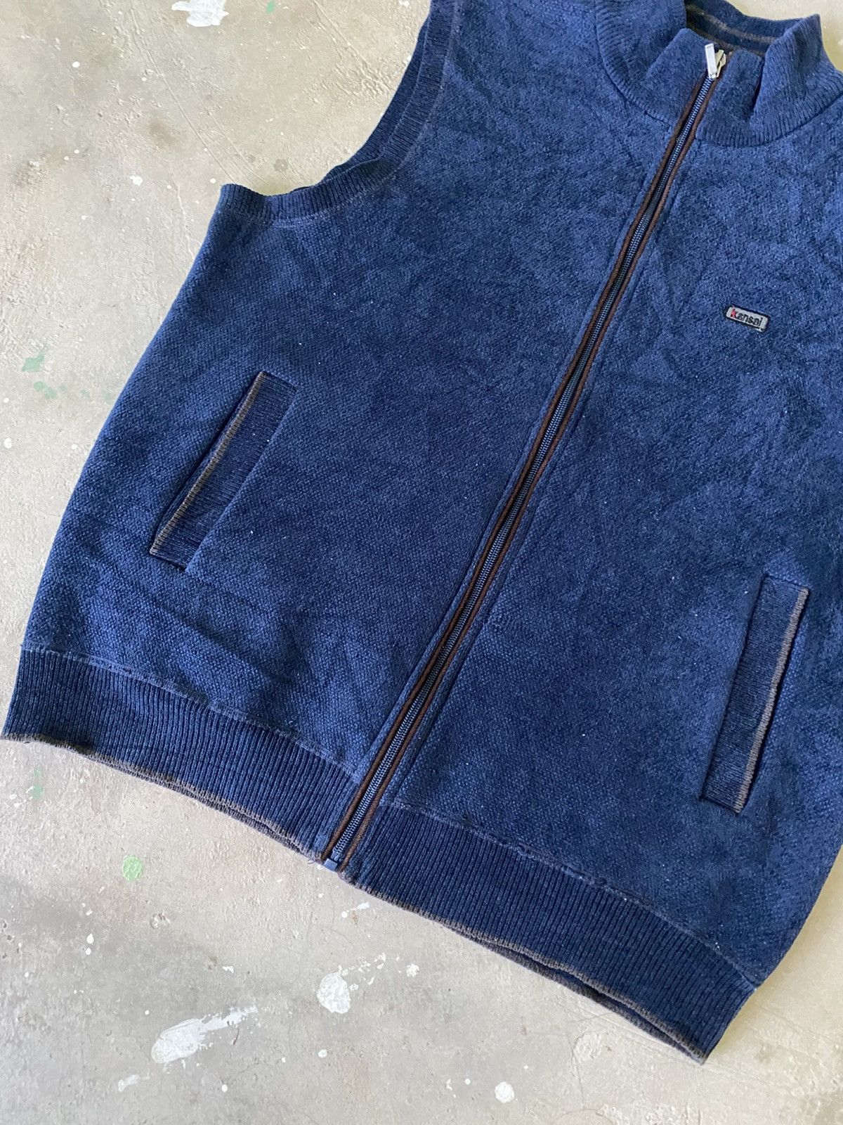 Kansai Yamamoto Kansai Fleece Lined Zip Vest Navy Minimal Y2K Japan Size US M / EU 48-50 / 2 - 4 Thumbnail