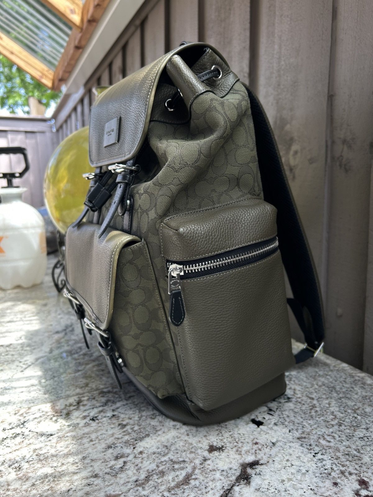 Coach COACH Leather Backpack Daypack CE523 Signature Pattern Size ONE SIZE - 13 Thumbnail