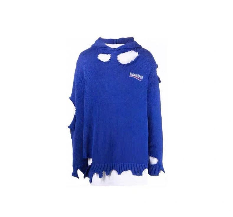 Balenciaga Balenciaga Balenciaga Blue Fake Two Damaged Coke Sweaters-2 Size US M / EU 48-50 / 2 - 6 Thumbnail