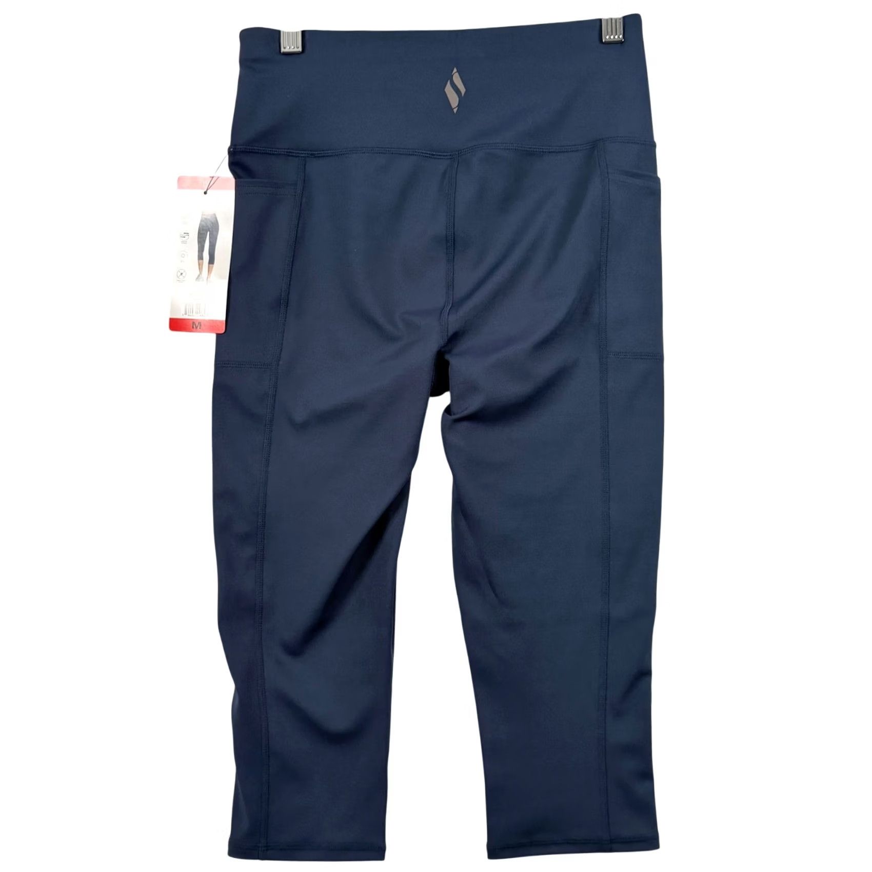 SKECHERS Skechers Womens Capri Leggings Navy Blue High Waist Pockets GoWalk Capris M Adult Womens Regular Inseam 15.5 in Size 32" / US 10 / IT 46 - 2 Thumbnail