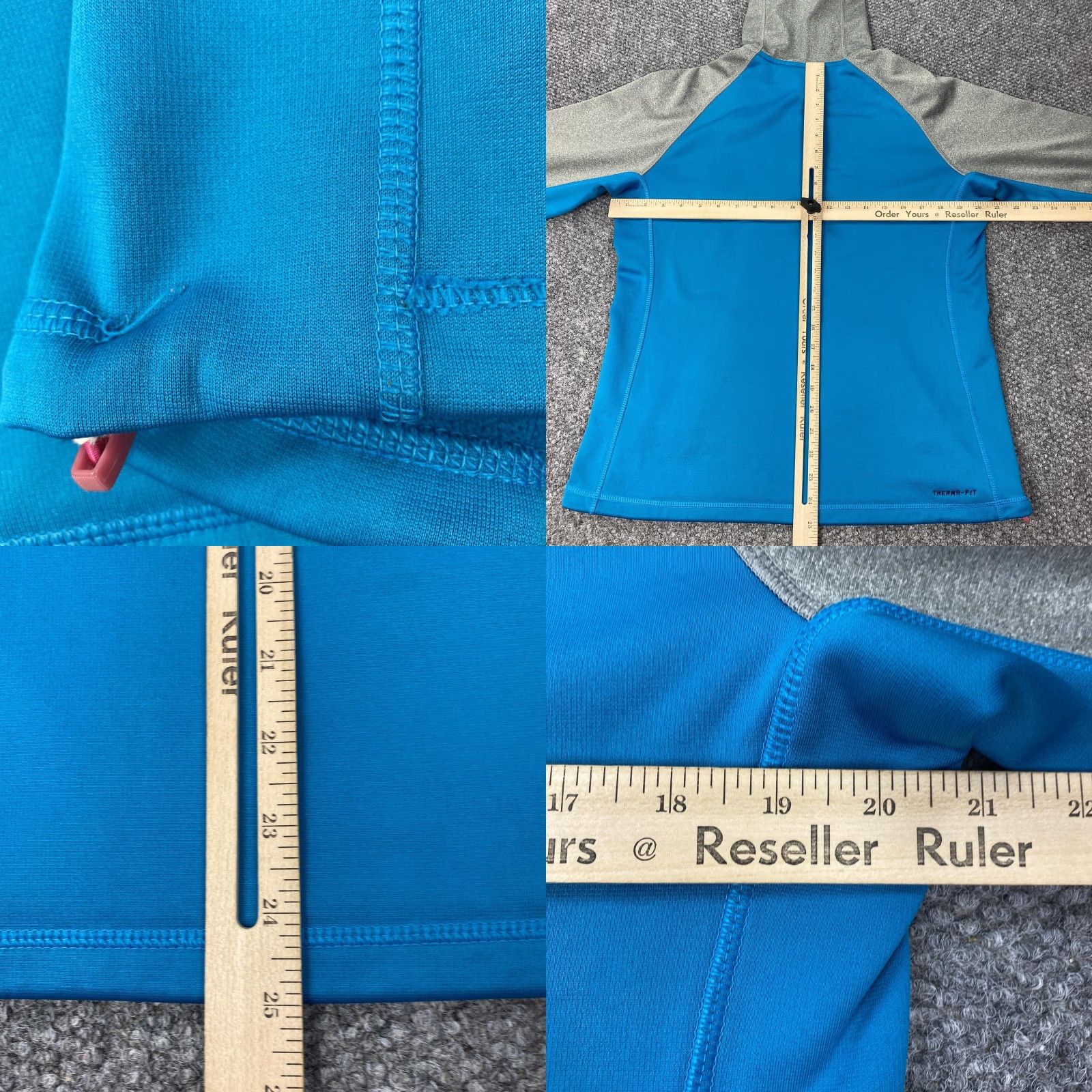 Nike Nike Therma Hoodie Womens M Blue Gray Swoosh Just Do It Thumbholes Crew Neck Pullover Thermal Fleece Pockets Graphic Print Colorblock Size M / US 6-8 / IT 42-44 - 8 Thumbnail