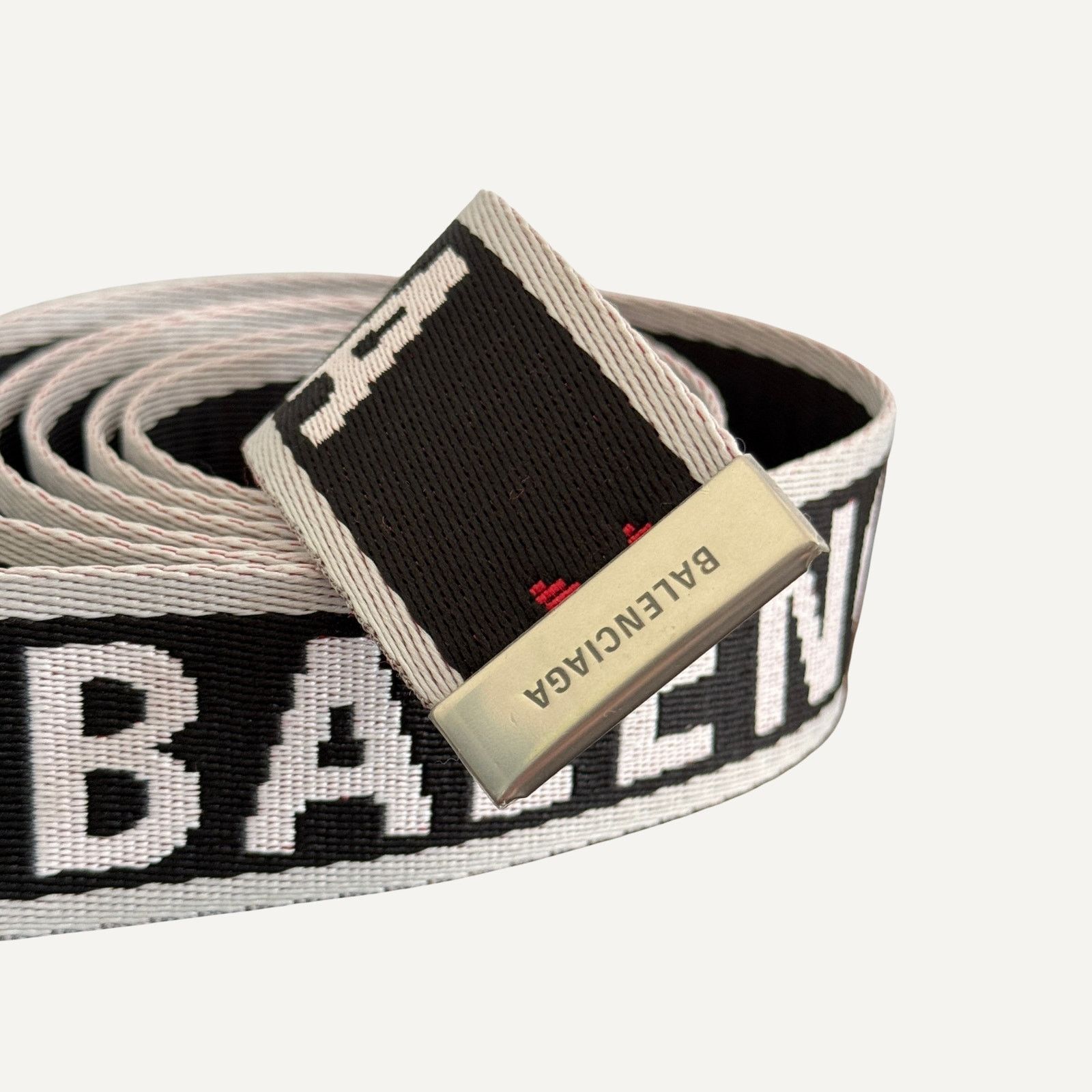 Balenciaga Balenciaga D Ring AOP Jacquard Belt Silver HW Italy Size ONE SIZE - 3 Thumbnail