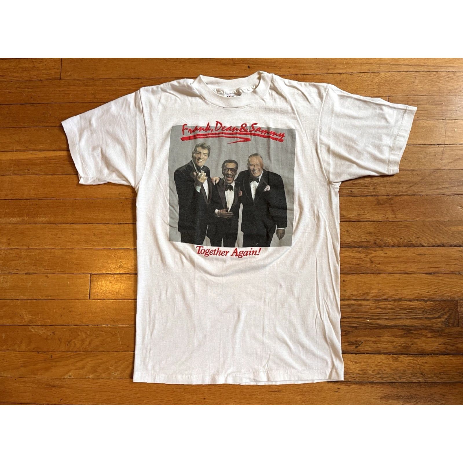 Hanes VINTAGE Rat Pack Shirt Frank Sinatra Dean Martin Sammy Davis Jr L (Fits M) 80s Size US M / EU 48-50 / 2 - 2 Thumbnail