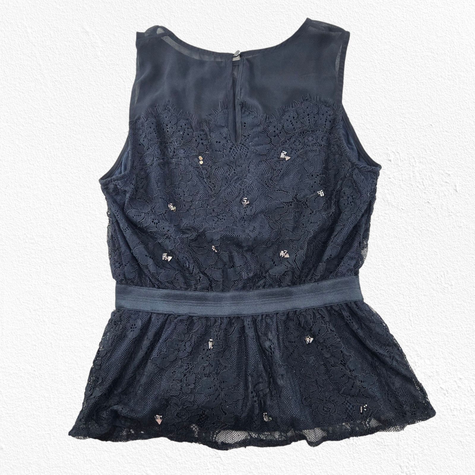 Anthropologie Meadow Rue Black Lace Peplum Tank Top Size Medium Size M / US 6-8 / IT 42-44 - 11 Thumbnail