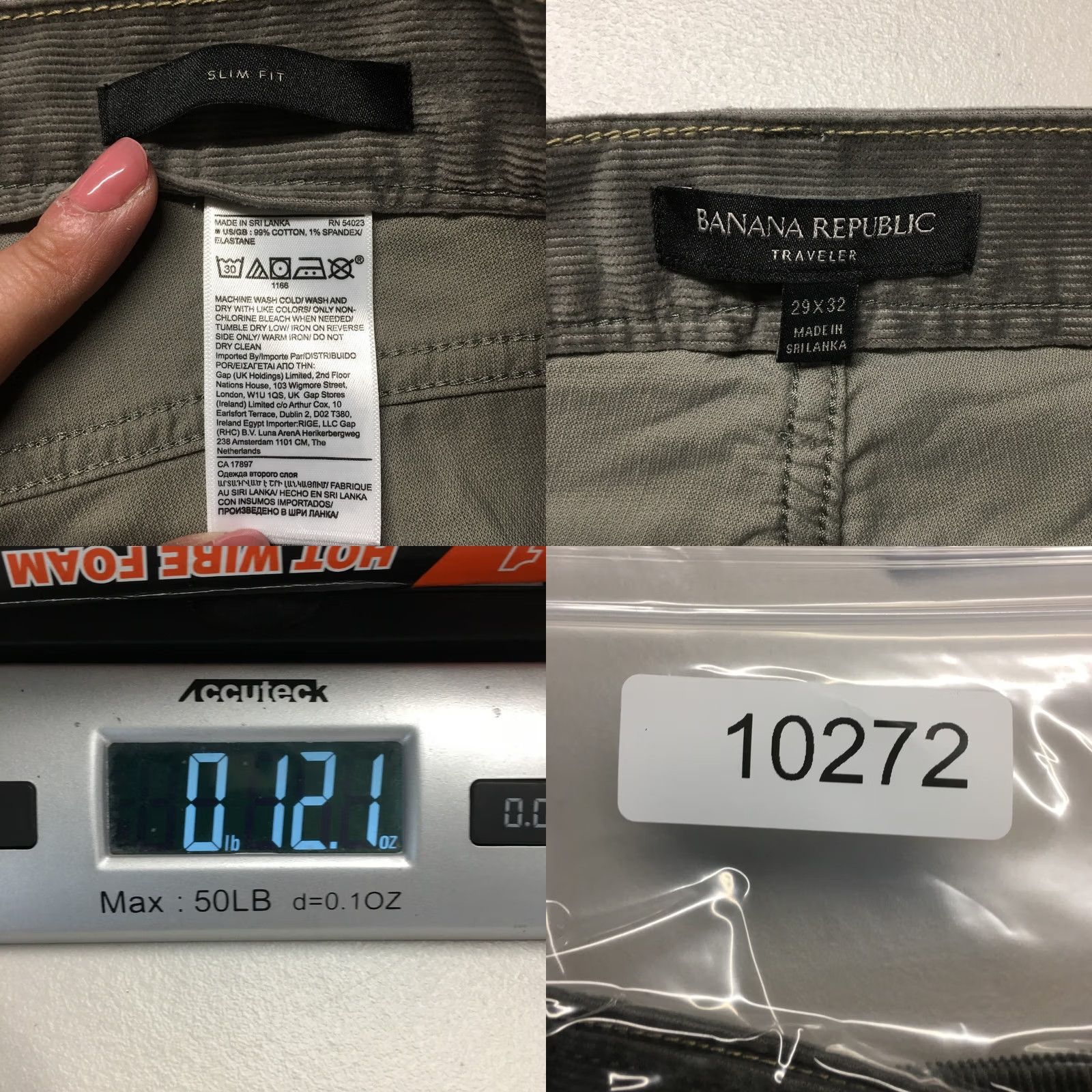 Banana Republic Banana Republic Traveler Corduroy Jeans Mens Slim Straight Green 29x32 Regular Cotton Blend Modern Classic Jeans Size 29" - 9 Thumbnail