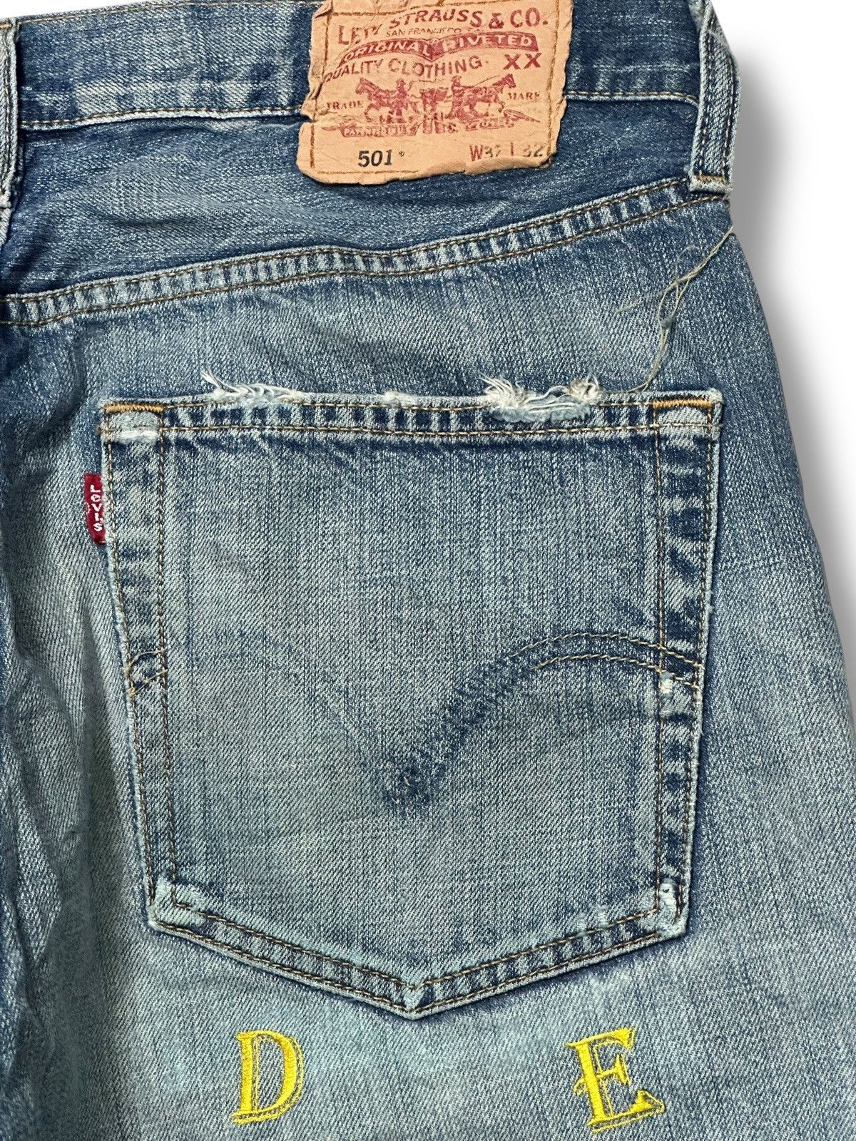 Levi's Levis 501 Vintage Distressed Straight Jean Faded Wash Size US 32 / EU 48 - 8 Thumbnail