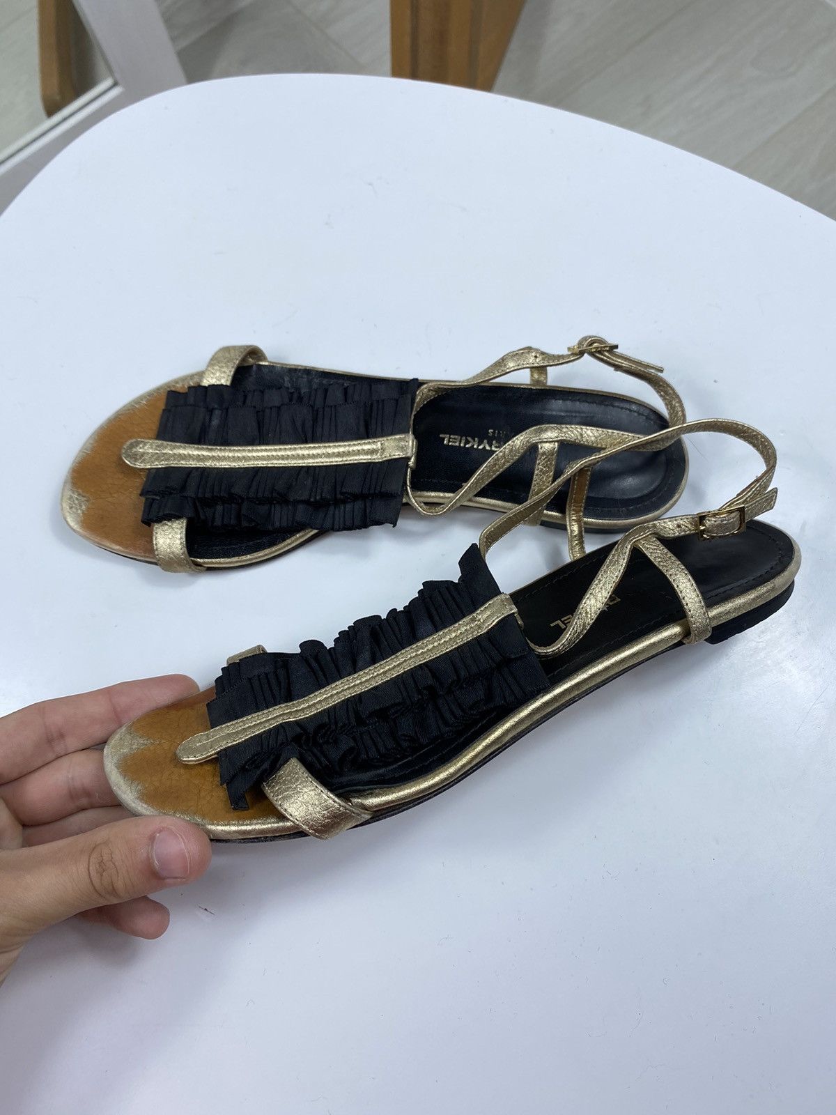 Sonia Rykiel × Vintage Sonia Rykiel Leather Sandals Size US 8 / IT 38 - 17 Thumbnail