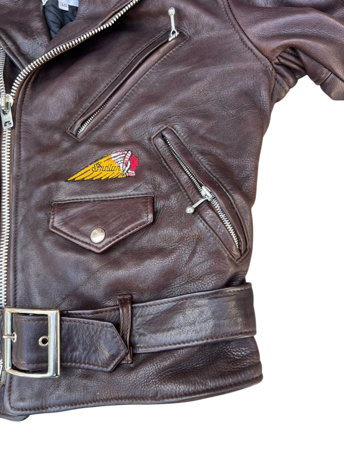 Indian Motorcycle RARE! 60s 70s Indian Motorcycle Embroidery Leather Jacket Size US S / EU 44-46 / 1 - 11 Thumbnail