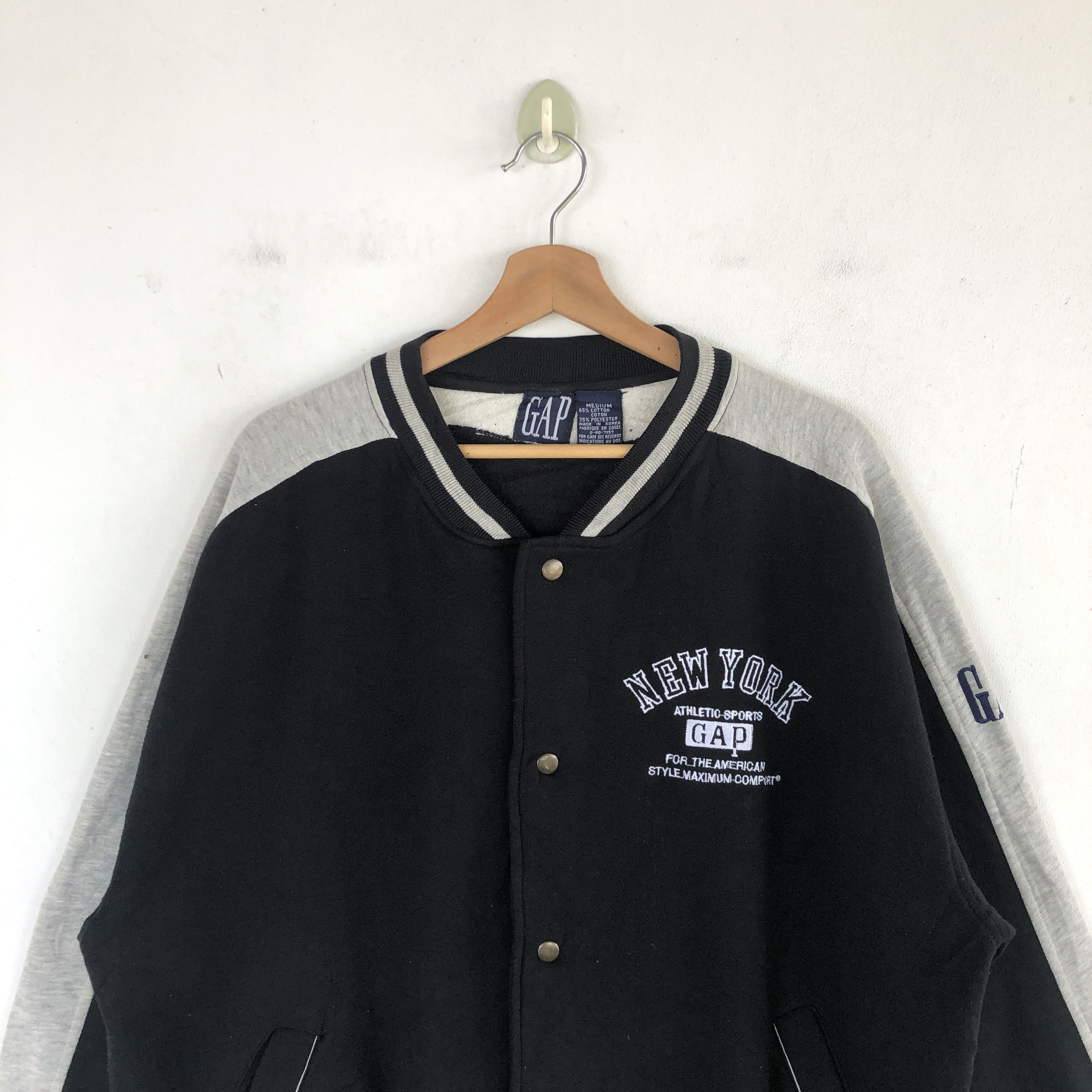 Gap × Vintage Vintage Y2K GAP Varsity Sweater Button Up Sweatshirt Size US L / EU 52-54 / 3 - 3 Thumbnail