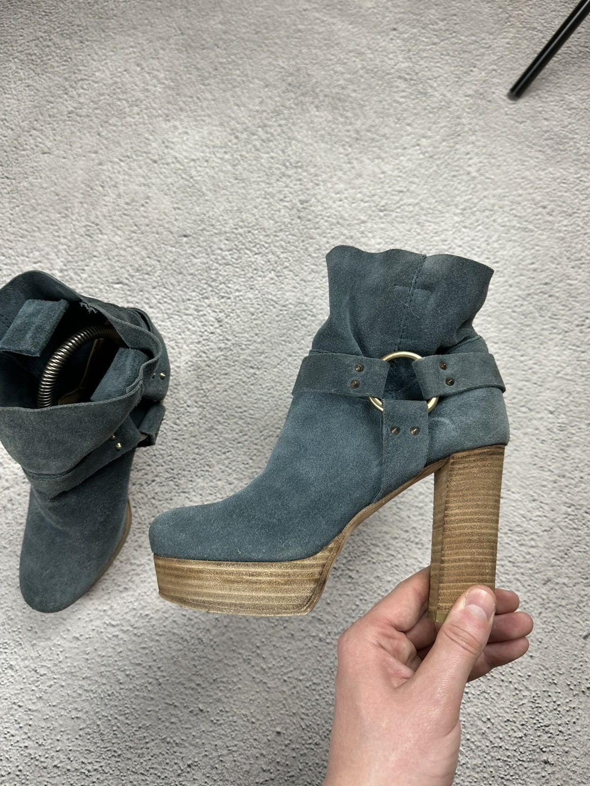 Other VTG A.S. 98 Style Boots Heels Suede Platform Hype Old Money Size US 6 / IT 36 - 6 Thumbnail