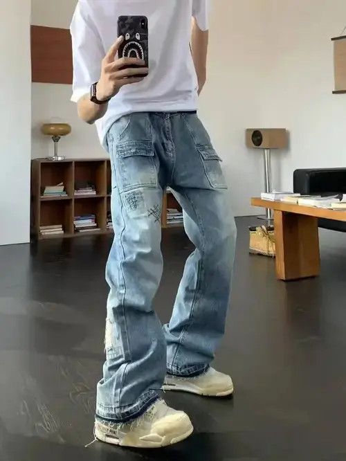 Designer × Japanese Brand × Vintage y2k hiphop baggy flared cargo pants Size US 32 / EU 48 - 3 Thumbnail
