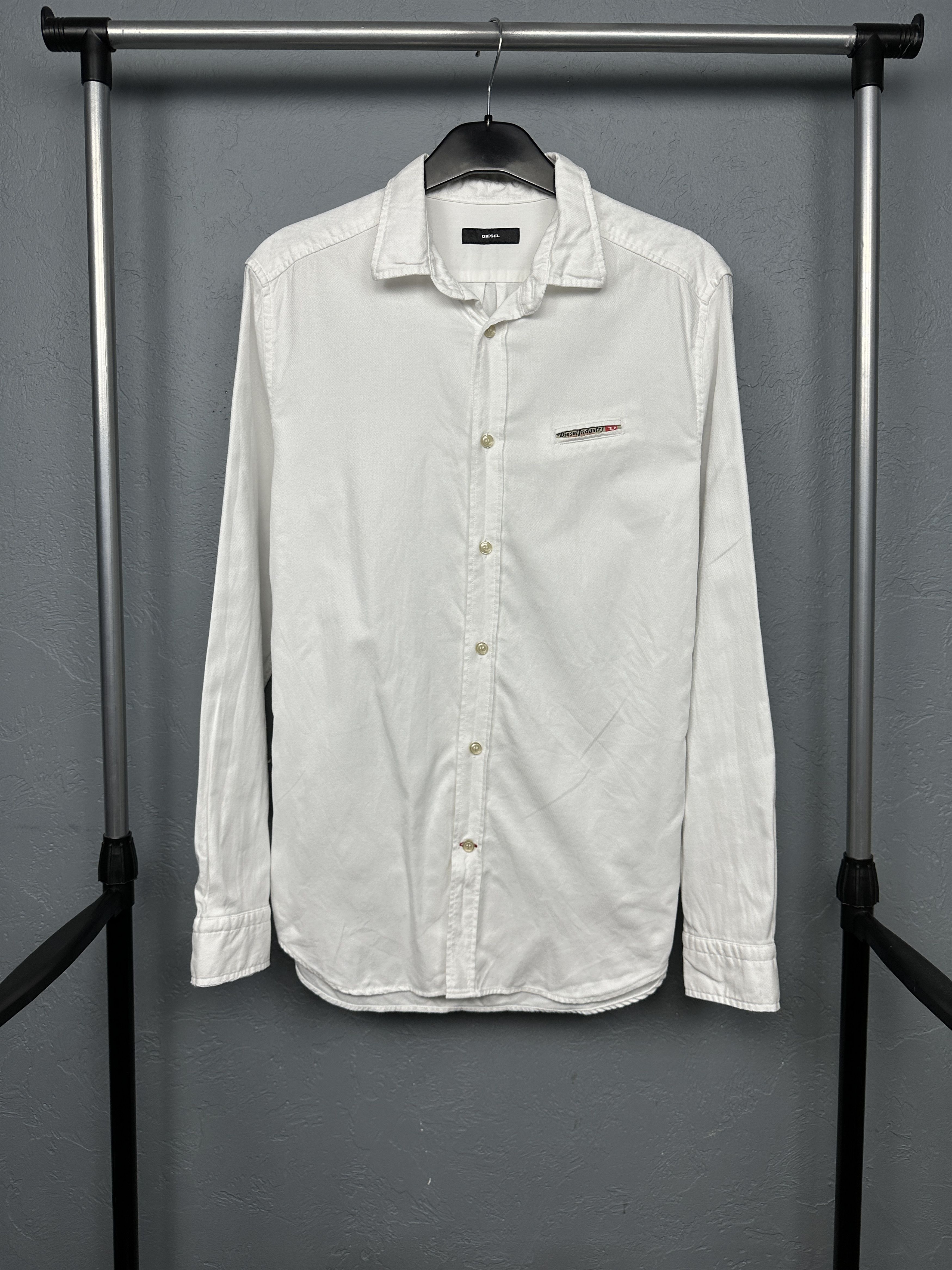 Diesel Diesel Mens Long Sleeve White Shirt Size US M / EU 48-50 / 2 - 1 Thumbnail