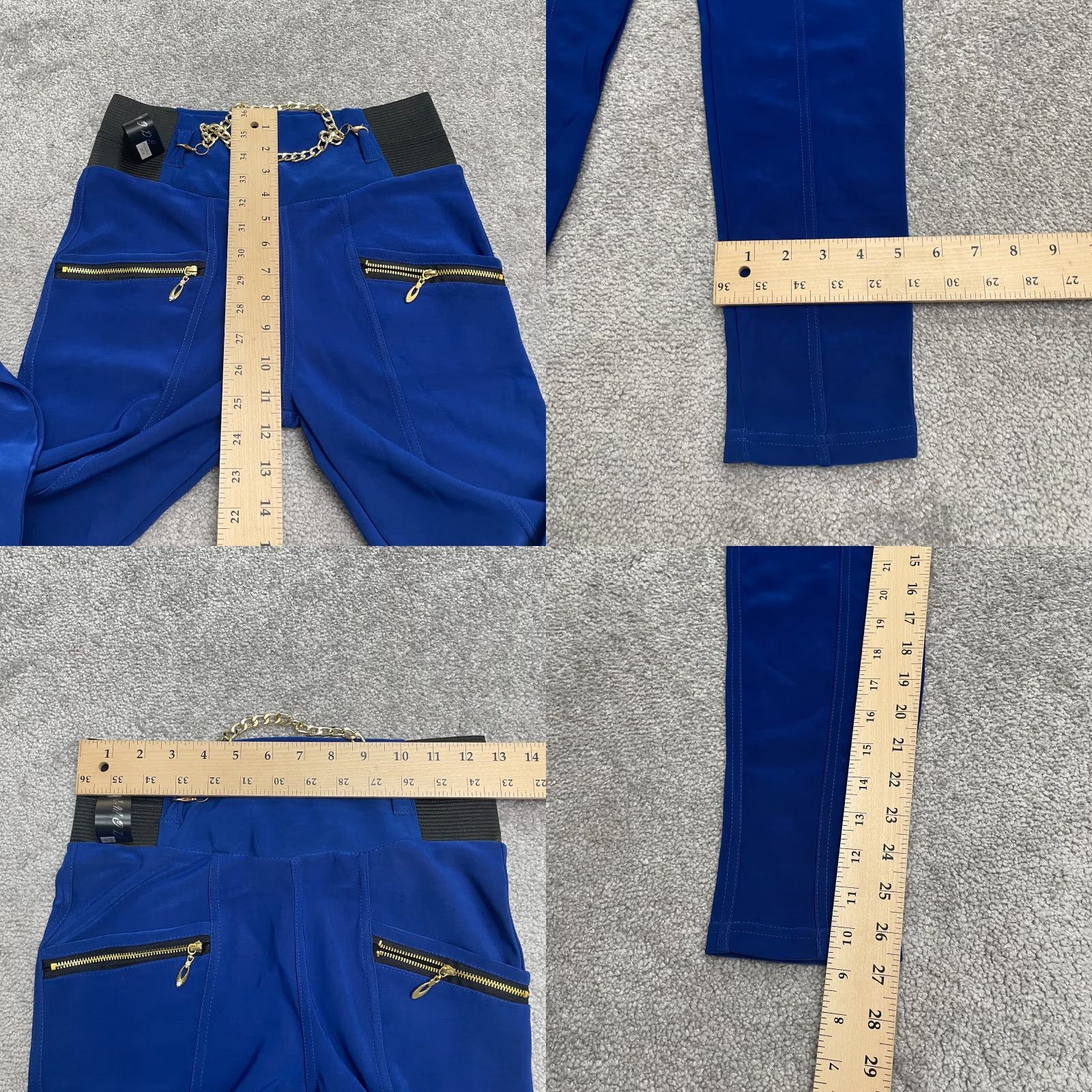 Vintage C-Mode Ankle Pants Womens 26x27 Blue High Rise Pull On NWT Stretch Knit 26 in Waist Regular Leg Style: Tapered Size 26" / US 2 / IT 38 - 8 Thumbnail