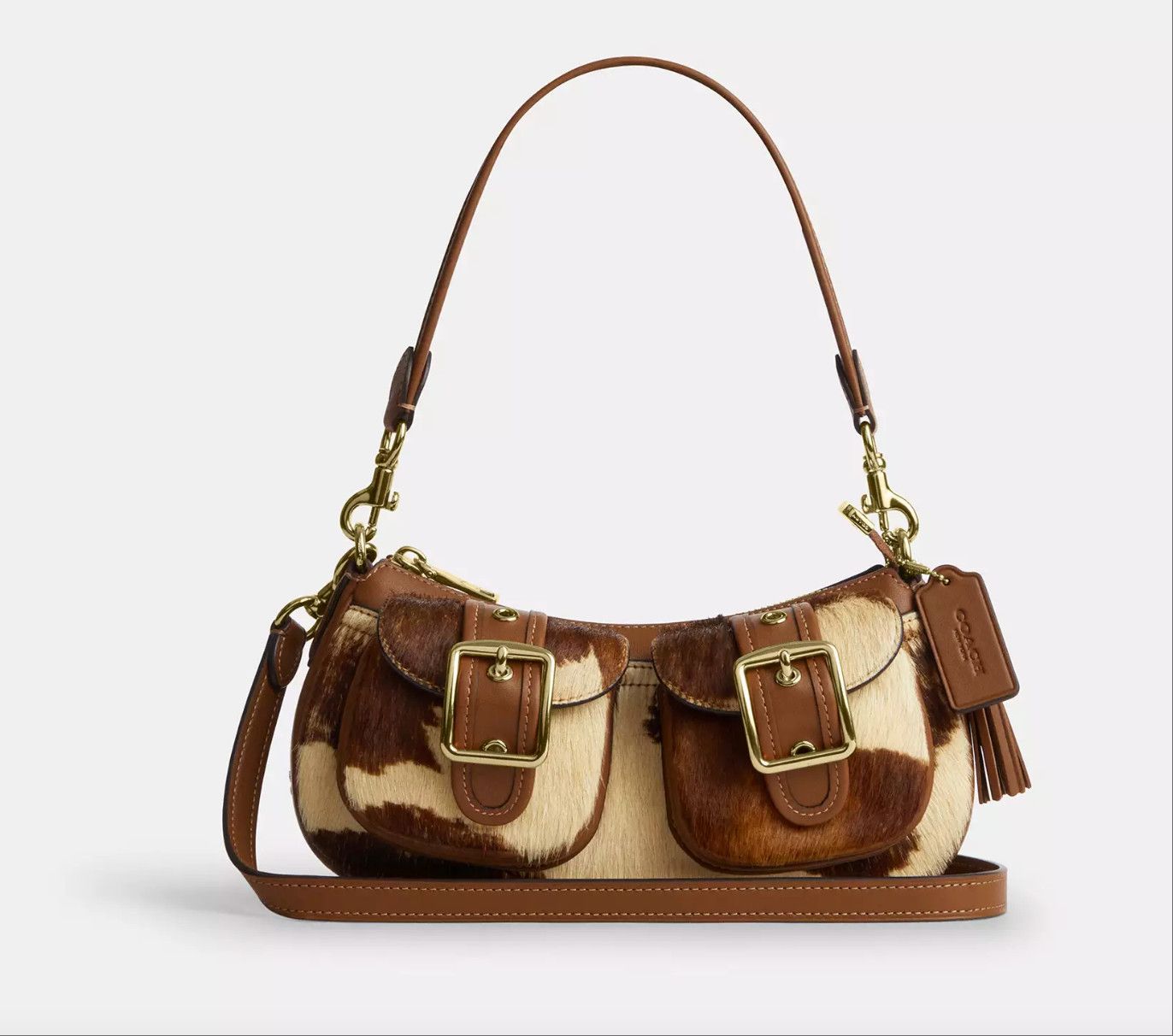 Coach Ashton Shoulder Bag In Haircalf With Cow Print CDW47 Size ONE SIZE - 12 Thumbnail