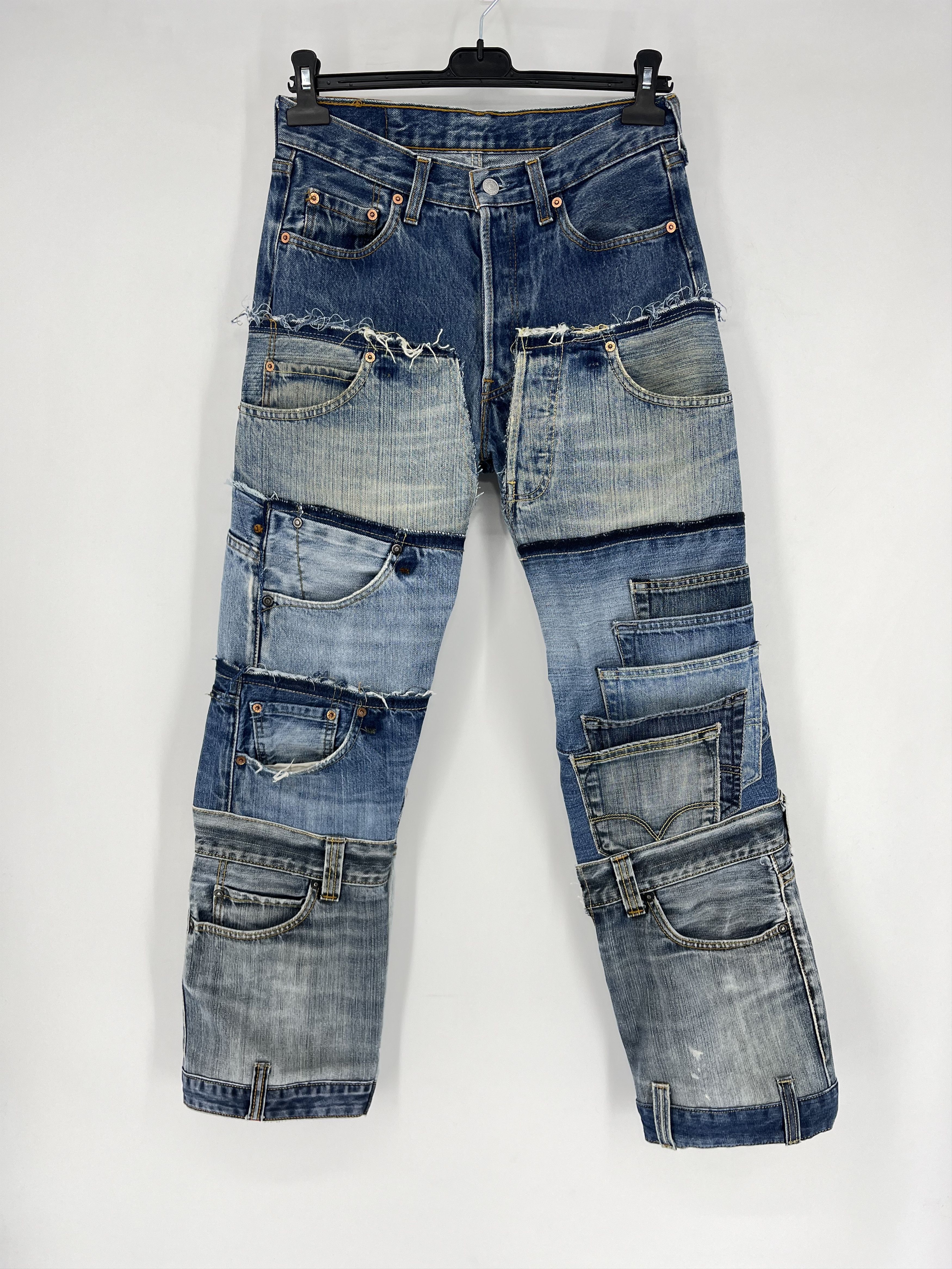 Other 90s Levi’s 501 Patchwork Multipocket Denim Custom Jeans USA Size US 30 / EU 46 - 3 Thumbnail