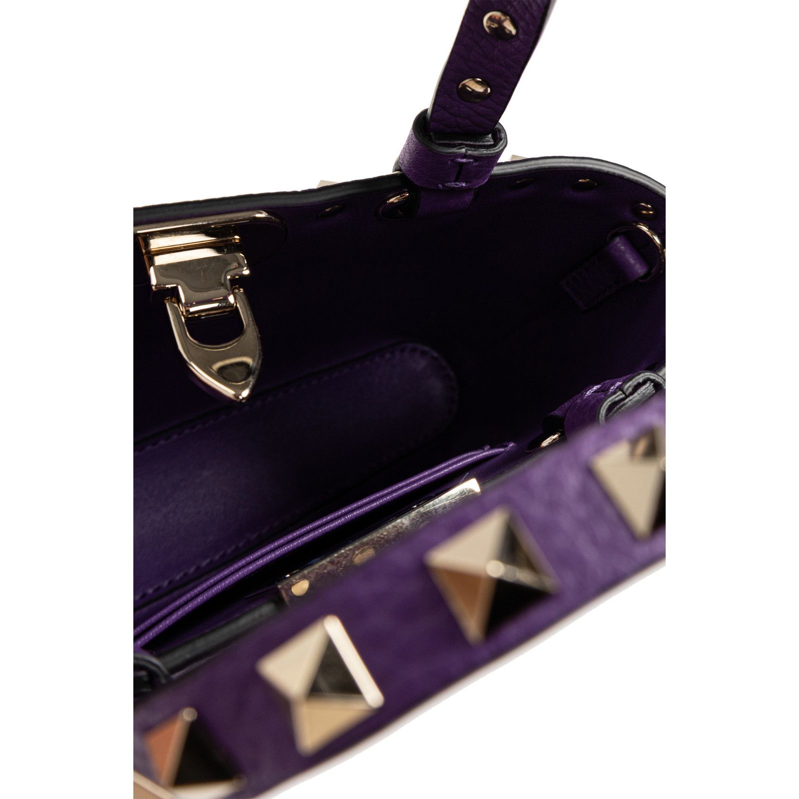 Valentino VALENTINO GARAVANI Rockstud Mini Purple Shopping Bag New & A Size ONE SIZE - 4 Thumbnail