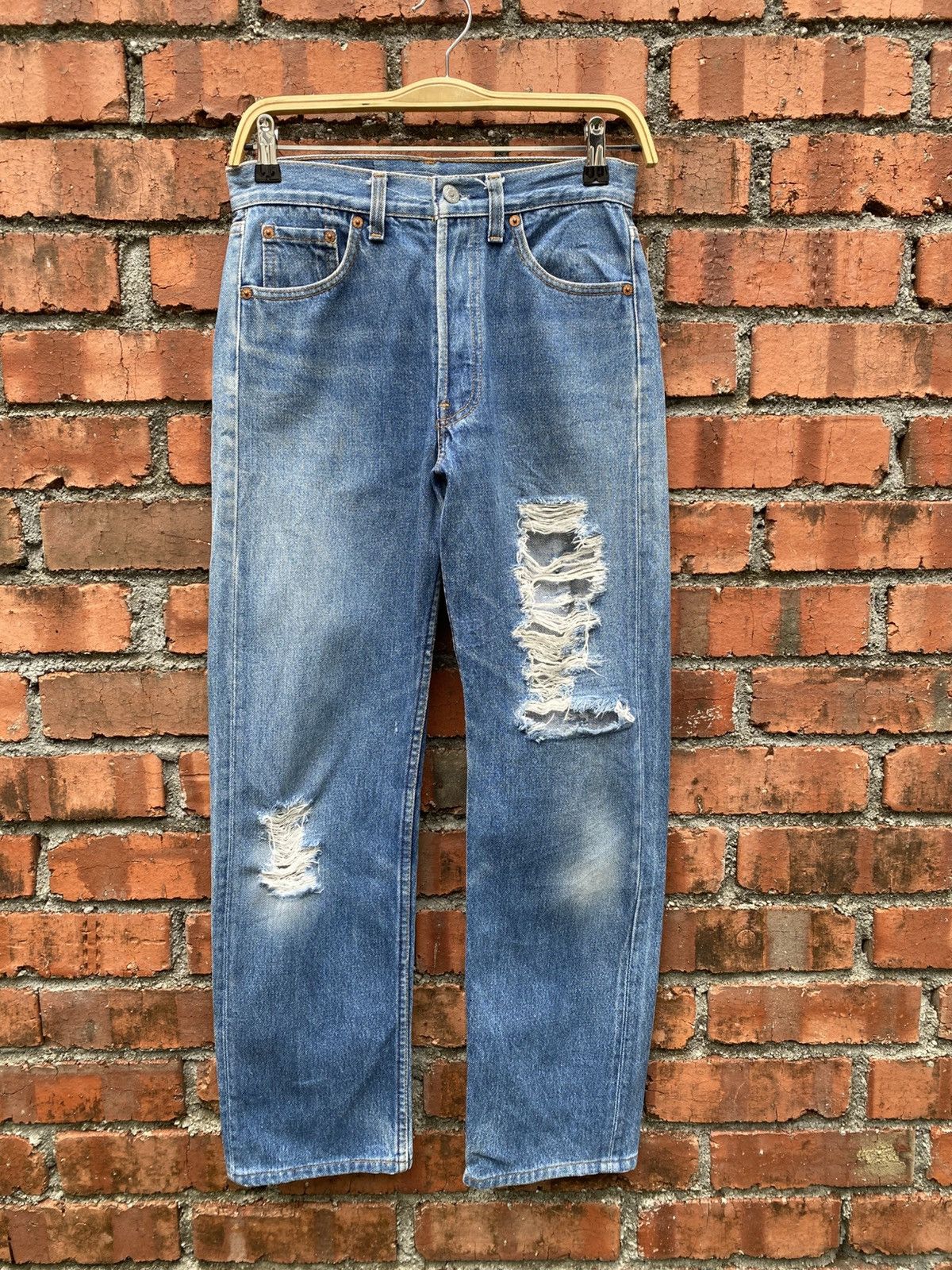 Levi's Vintage Clothing W29x28 Vintage levi's 501 made in USA distressed Size 29" - 1 Thumbnail