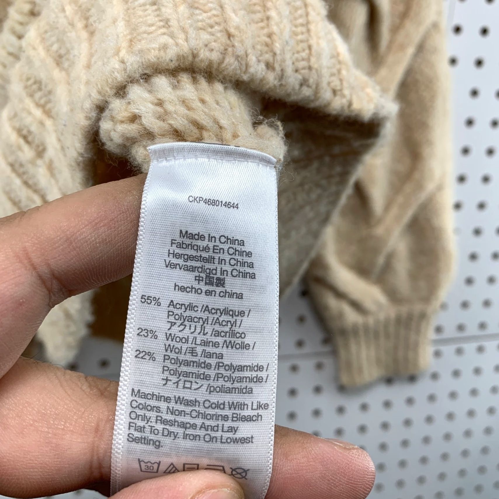 Madewell VINTAGE Madewell Wool Cardigan Sweater Womens XS Beige Cable Chunky Oversized Size XS / US 0-2 / IT 36-38 - 5 Thumbnail